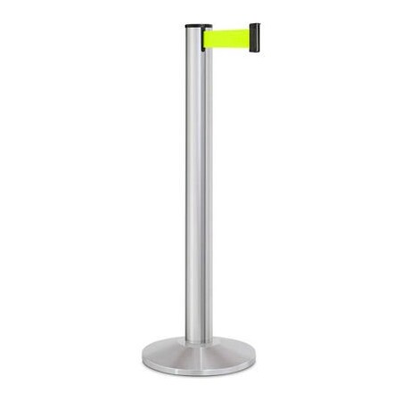 Lavi Industries Retractable Belt Barrier, Neon Yellow, 13 ft Length, 40 in Post Height 50-3100SA/FY
